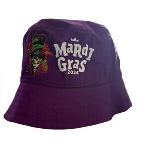 Universal Studios Mardi Gras 2024 purple bucket hat